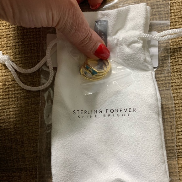 14K Gold Plated Evil Eye 3 Piece Stackable rings! - Picture 2 of 4